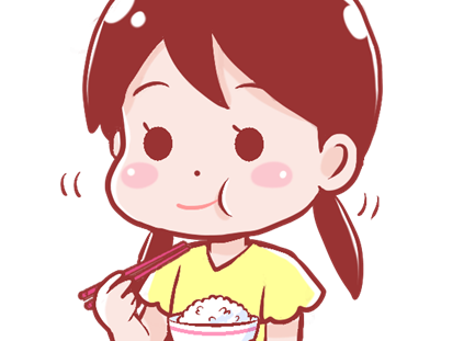 口を閉じて食事