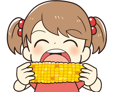 大きい口で食べる